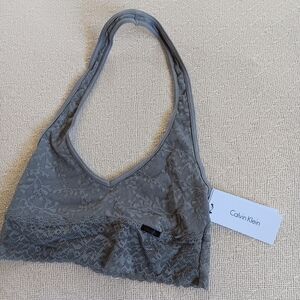 calvin klein ♡ lace bralette xs gray lace